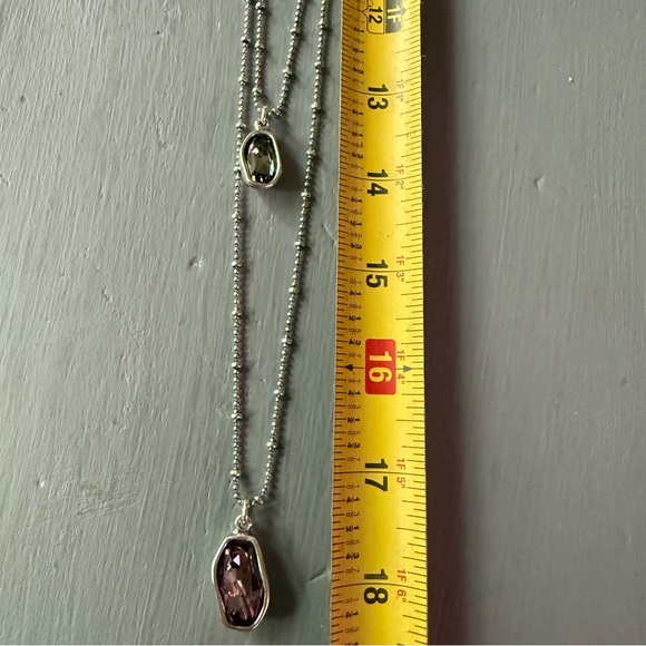 Uno de 50 Layered Double Strand Crystal Pendant Necklace - Picture 3 of 8